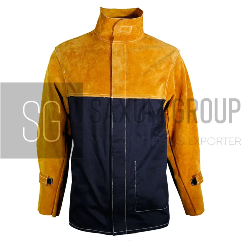 Split leather jacket with FR cotton
