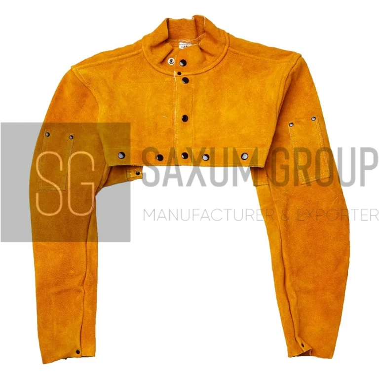 Soft leather welding sleeves with neck and chest cover
