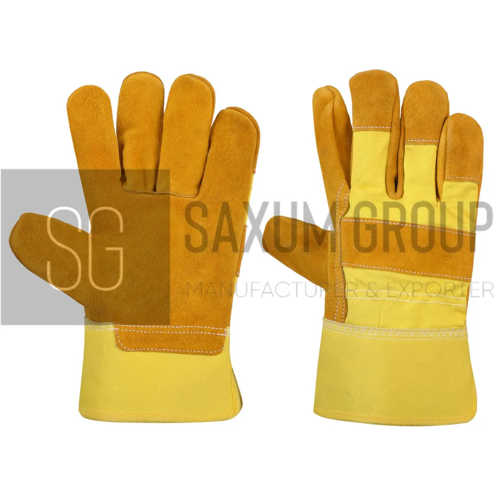 Gold Double Palm Rigger Glove (SG-WK-06) by Saxum Group, Sialkot