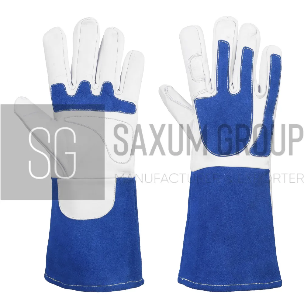 Grain Leather TIG Glove with Blue Patches (SG-TG-49) by Saxum Group, Sialkot
