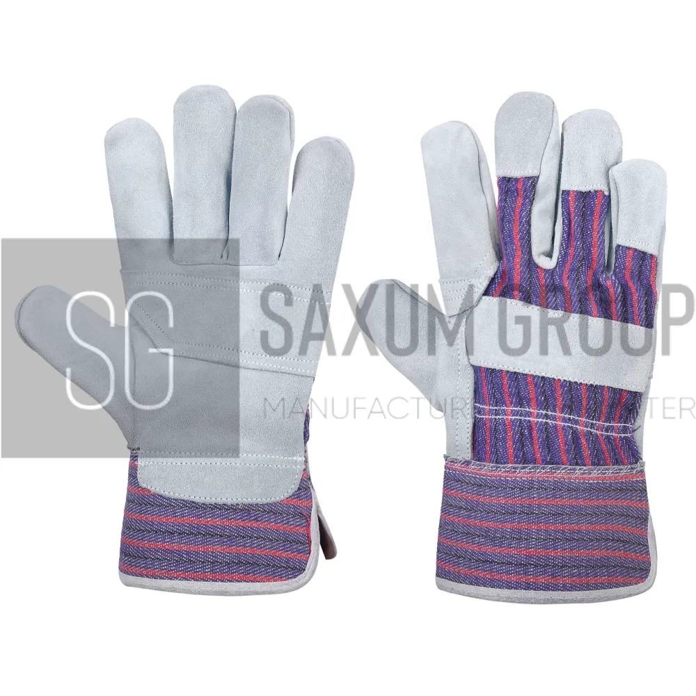 Grey Rigger Glove, Multicolour Striped Back (SG-WK-14) by Saxum Group, Sialkot