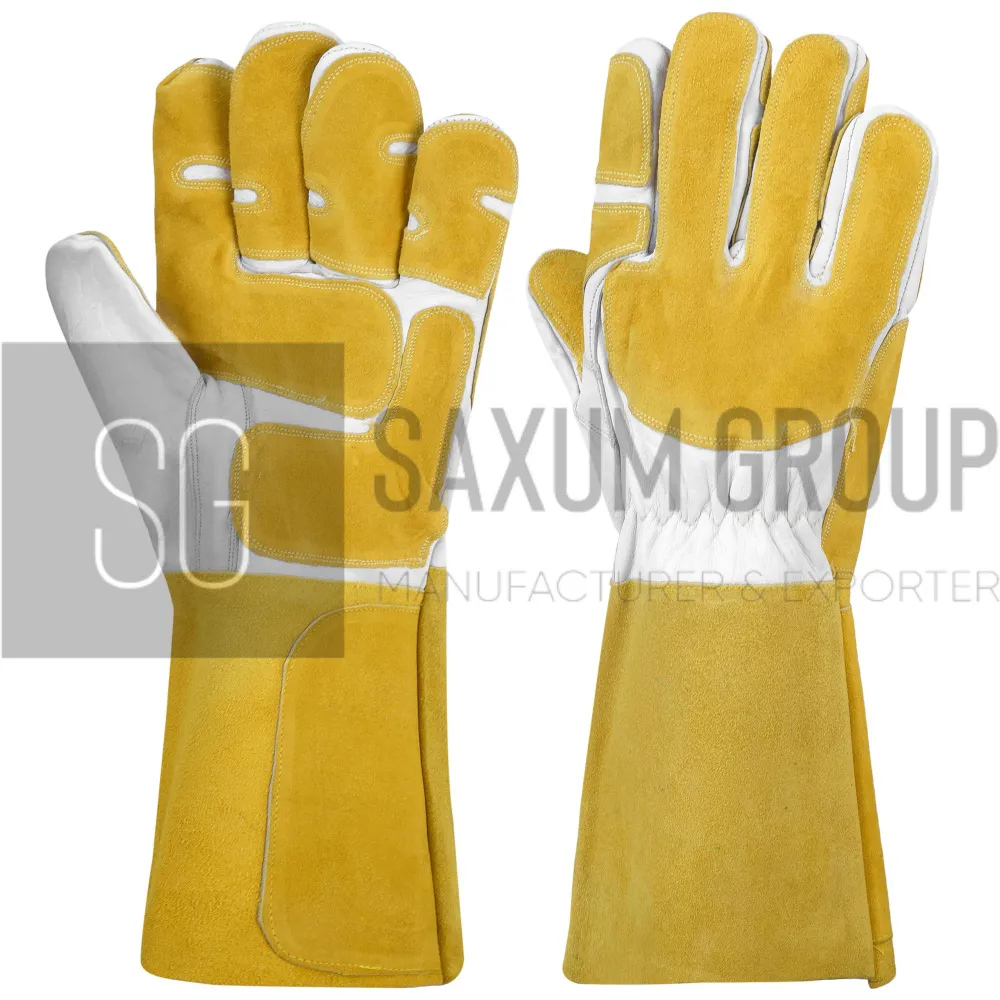 Reinforced Grain Leather Welding Glove, Gold Patches (SG-TG-44) by Saxum Group, Sialkot